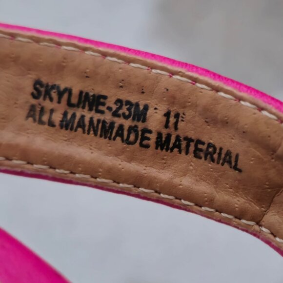 Hot Pink wedge sandals with almost 7 inch heel - Picture 11 of 11